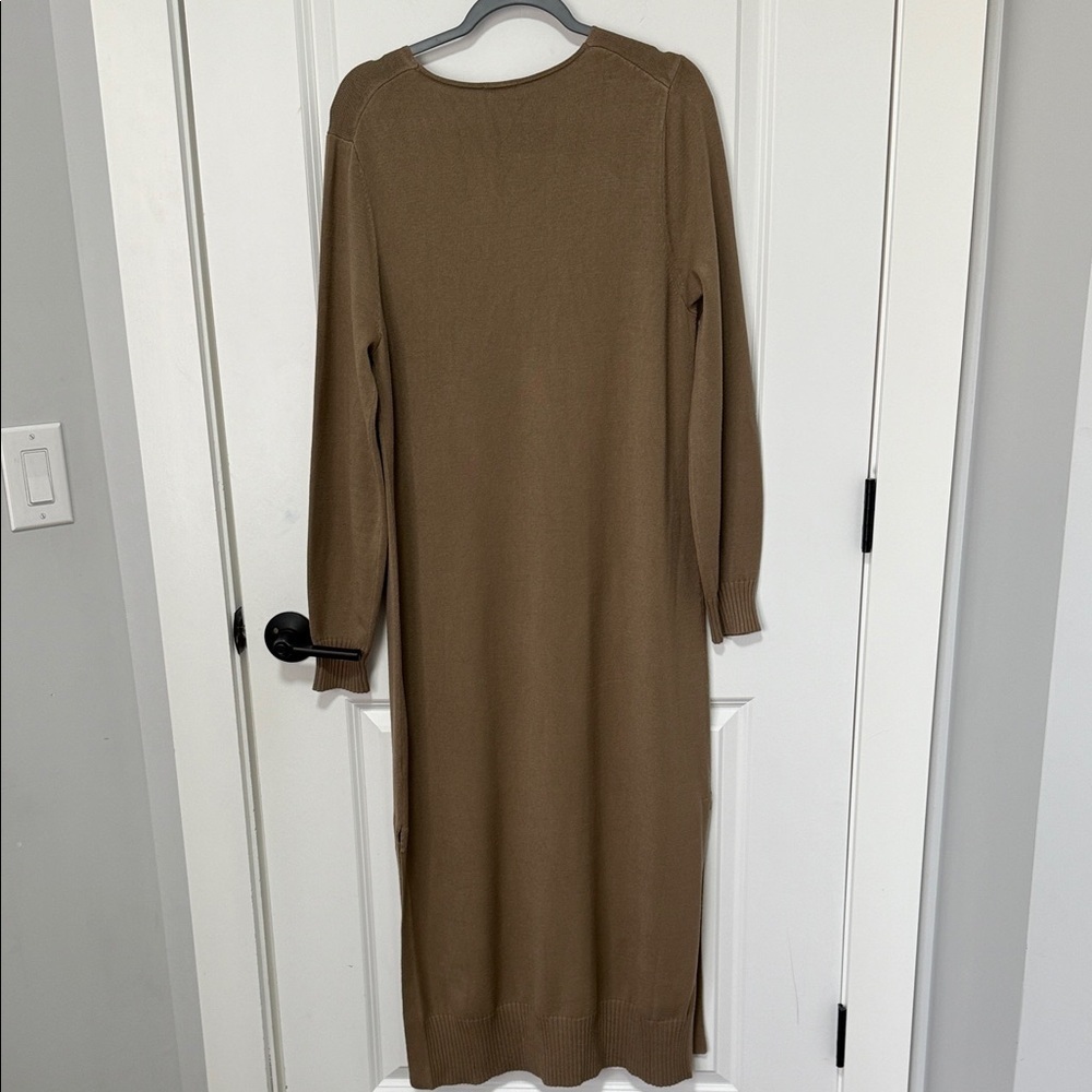 Splendid Cella Janeblog Long Sleeve Tan Midi Sweater Dress size Large - Picture 7 of 8